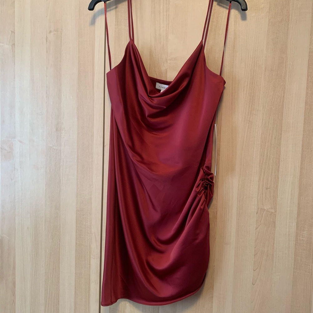 [NWT] TOPSHOP Ruched Satin Mini Dress